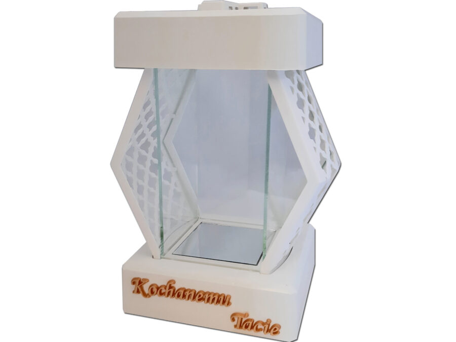 TATA TACIE ZNICZ ZNICZE LAMPION LATARENKA NA GRÓB DMT KARO GŁADKI BIAŁY