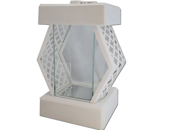 ZNICZ LAMPION LATARENKA NA GRÓB DMT KARO BIAŁY GŁADKI