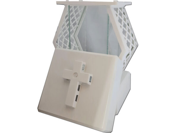 ZNICZ LAMPION LATARENKA NA GRÓB DMT KARO BIAŁY GŁADKI