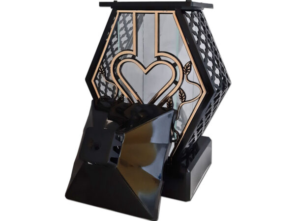 ZNICZ LAMPION NA GRÓB DMT DUŻY RTN RAMA SERCE ZŁOTO