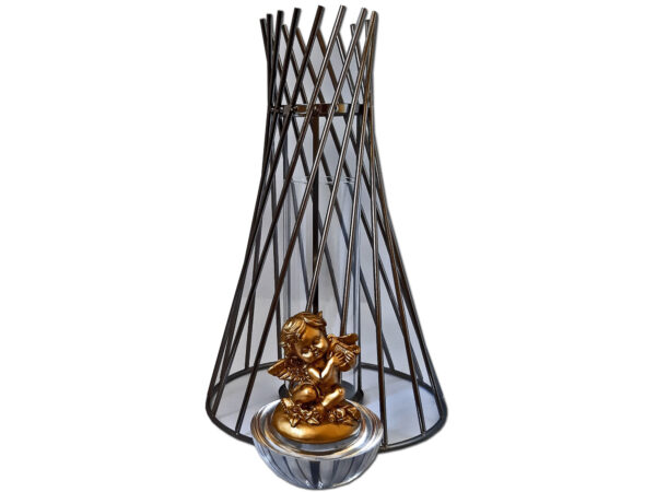 ZNICZ ZNICZE LAMPION NA GRÓB DRUCIAK PREMIUM ANIOŁ GRAFIT