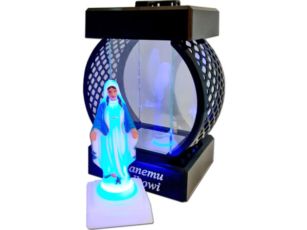 DZIADEK DZIADKOWI SR ZNICZ LAMPION KOŁO RTN GŁADKI CZARNY+FIGURKA LED