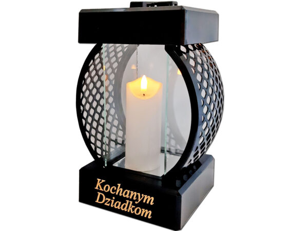 DZIADKOM DZIADKI ZNICZ NA GRÓB KOŁO RTN GŁADKI+ŚWIECA LED BIAŁA