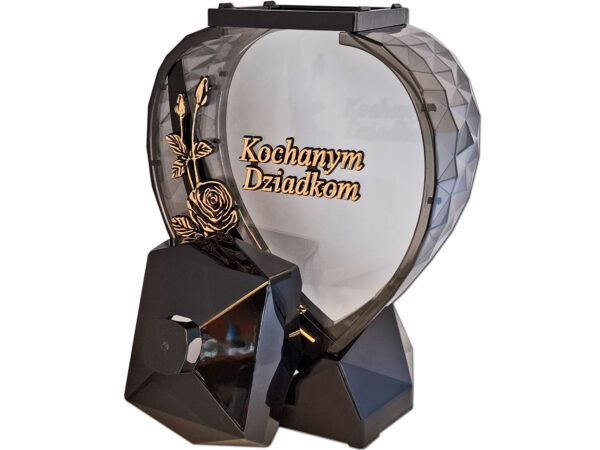 DZIADKOM DZIADKI ZNICZ ZNICZE LAMPION SERCE D CZARNY RÓŻA SENTENCJA ZŁOTO