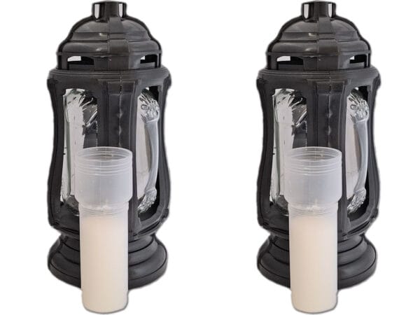 ZNICZ ZNICZE LAMPION NA GRÓB ZESTAW 2 SZTUKI FLM CZARNA+WKŁAD