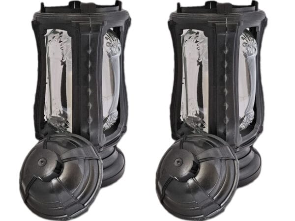 ZNICZ ZNICZE LAMPION NA GRÓB ZESTAW 2 SZTUKI FLM CZARNA+WKŁAD