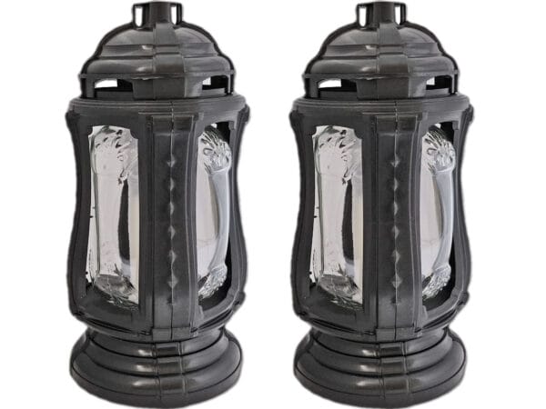 ZNICZ ZNICZE LAMPION NA GRÓB ZESTAW 2 SZTUKI FLM CZARNA+WKŁAD