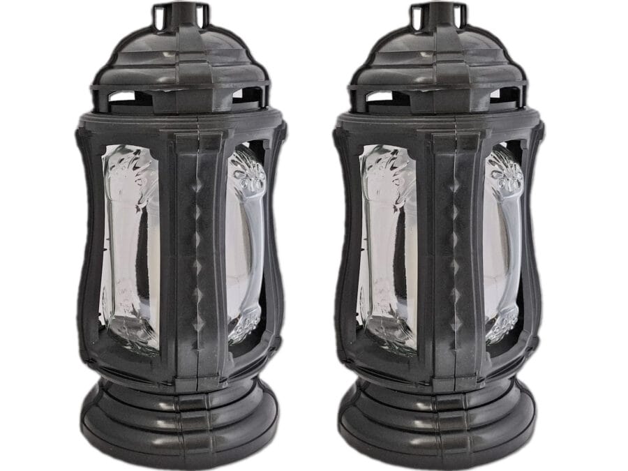 ZNICZ ZNICZE LAMPION NA GRÓB ZESTAW 2 SZTUKI FLM CZARNA+WKŁAD