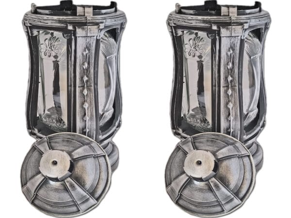 ZNICZ ZNICZE LAMPION NA GRÓB ZESTAW 2 SZTUKI FLM SREBRO+WKŁAD