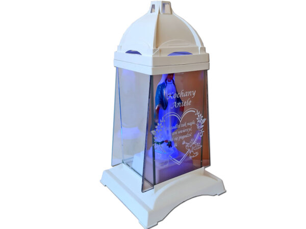 ZNICZ LAMPION KPL3 BIAŁY+FIGURKA LED