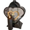 ZNICZ ZNICZE LAMPION NA GRÓB SERCE ZŁOTO AŻUR CZARNY+ŚWIECA LED CZARNA
