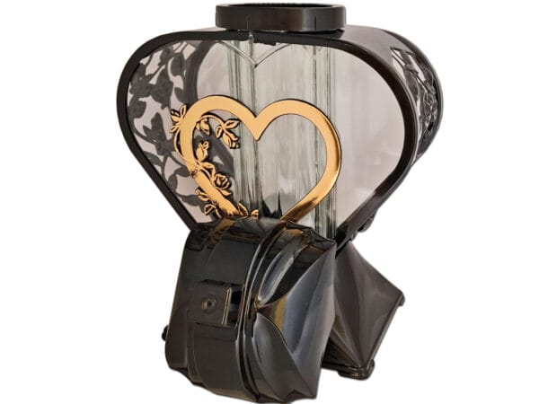 ZNICZ ZNICZE LAMPION NA GRÓB SERCE ZŁOTO AŻUR CZARNY