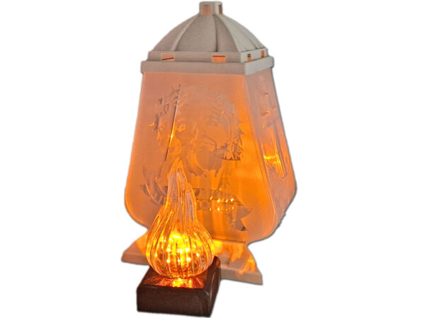 ZNICZ ZNICZE LAMPION NA GRÓB KAPLICZKA BIAŁA UFAM 2+WKŁAD LED