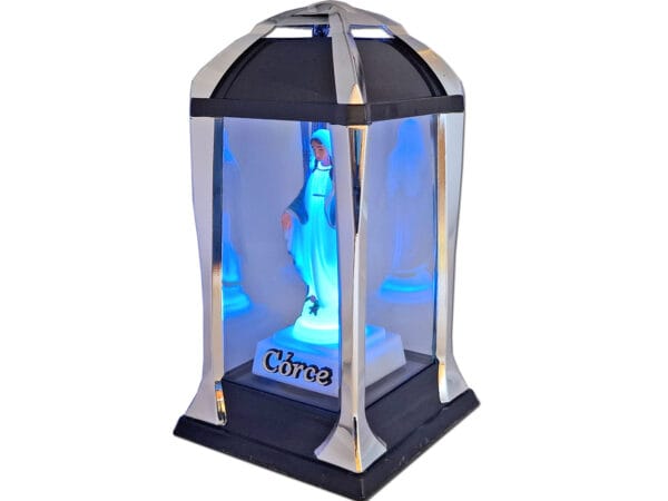 CÓRKA CÓRCE ZNICZ ZNICZE LAMPION LATARNIA NA GRÓB KPL SREBRO+FIGURKA LED