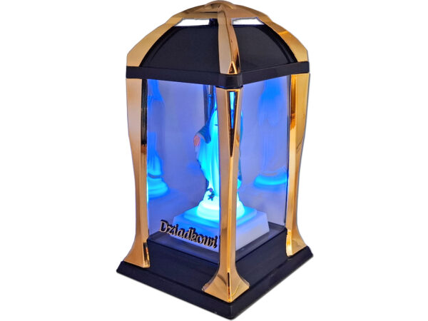 DZIADEK DZIADKOWI ZNICZ LAMPION LATARNIA NA GRÓB KPL ZŁOTO+FIGURKA LED