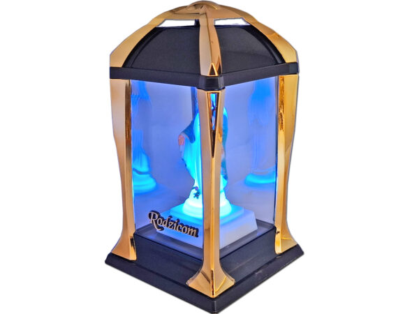 RODZICE RODZICOM ZNICZ LAMPION LATARNIA NA GRÓB KPL ZŁOTO+FIGURKA LED