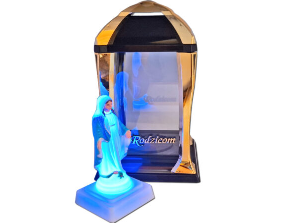 RODZICE RODZICOM ZNICZ LAMPION LATARNIA NA GRÓB KPL ZŁOTO+FIGURKA LED