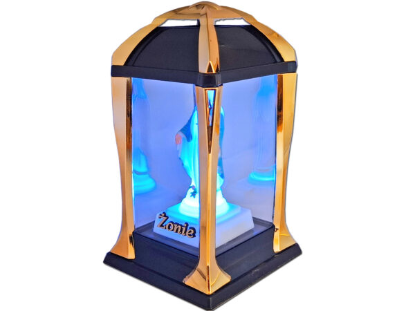 ŻONA ŻONIE ZNICZ ZNICZE LAMPION LATARNIA NA GRÓB KPL ZŁOTO+FIGURKA LED