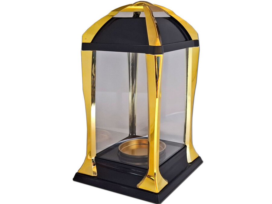 ZNICZ ZNICZE LAMPION LATARNIA NA GRÓB KPL ZŁOTO