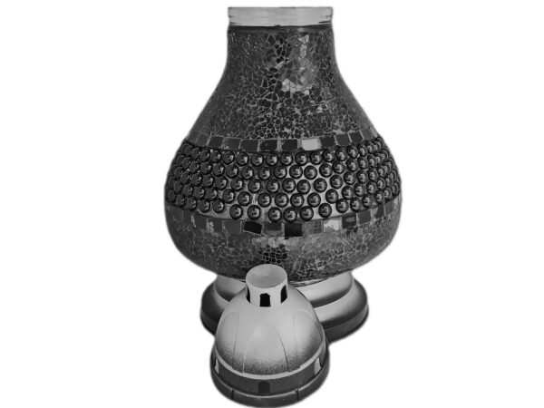 karafa-jerzyk-czarna3.jpg ZNICZ ZNICZE LAMPION NA GRÓB MOZAIKA KARAFA CZARNA KORALE +WKŁAD