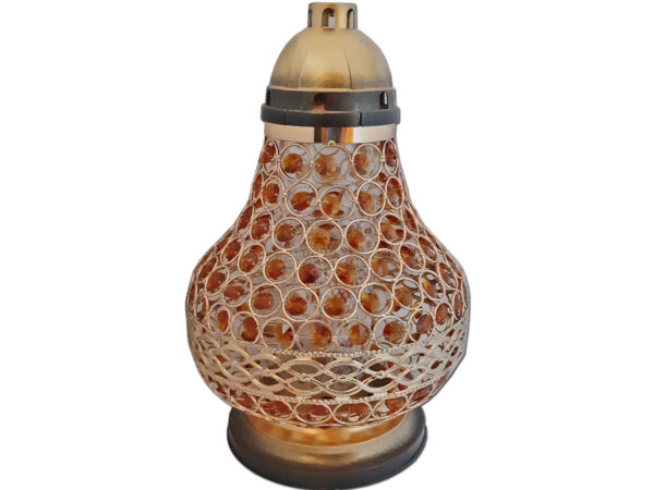 ZNICZ ZNICZE LAMPION NA GRÓB KARAFA VIP ZŁOTO-BURSZTYN+WKŁAD