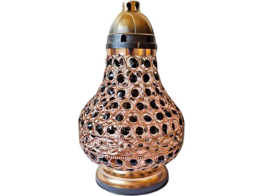 ZNICZ ZNICZE LAMPION NA GRÓB KARAFA VIP ZŁOTO-CZARNA+WKŁAD