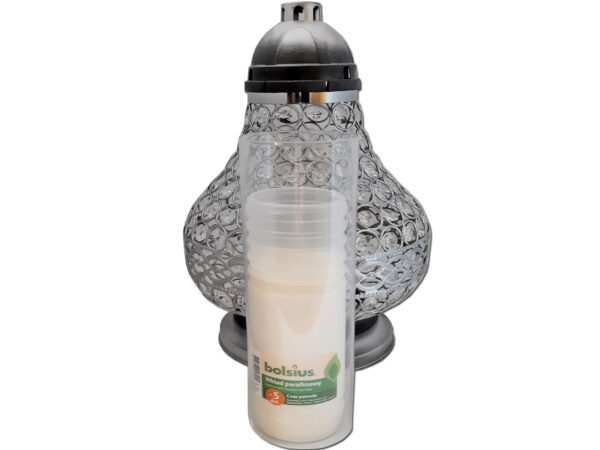 ZNICZ LAMPION MOZAIKA KARAFA VIP SREBRO+WKŁAD 5 DNI