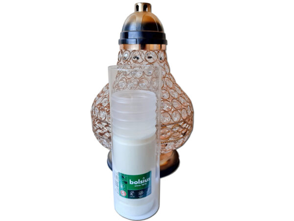 ZNICZ LAMPION MOZAIKA KARAFA VIP ZŁOTO+WKŁAD 5 DNI