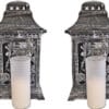 ZNICZ ZNICZE LAMPION NA GRÓB ZESTAW 2 SZTUKI KATEDRA RÓŻA SREBRO+WKŁAD