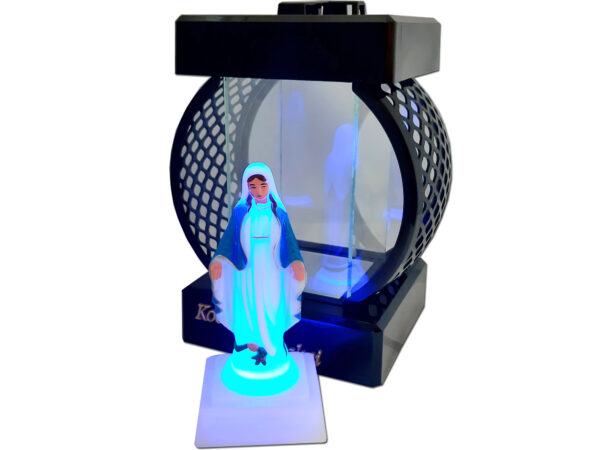 BABCIA BABCI ZNICZ LAMPION KOŁO RTN GŁADKI CZARNY+FIGURKA LED