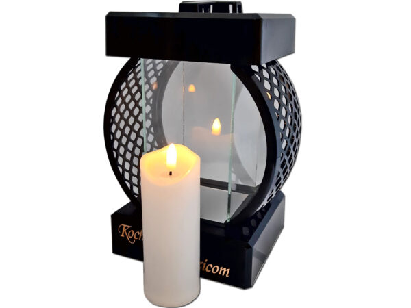 RODZICE RODZICOM ZNICZ LAMPION KOŁO RTN GŁADKI CZARNY+ŚWIECA LED