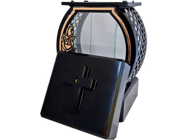 ZNICZ ZNICZE LAMPION NA GRÓB KOŁO RTN RÓŻA RAMA ZŁOTO