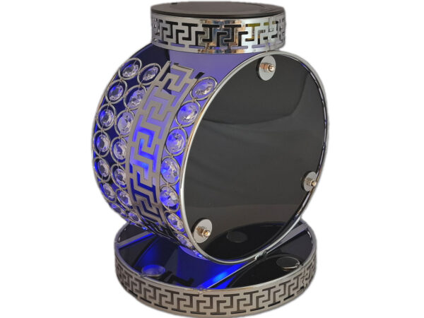 SOLAR SOLARNY FOTOWOLTAICZNY ZNICZ LAMPION VIP KOŁO SREBRNO-BIA KRYSZTAŁKI 2