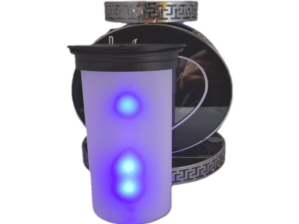 SOLAR SOLARNY FOTOWOLTAICZNY ZNICZ LAMPION VIP KOŁO SREBRNO-BIA KRYSZTAŁKI 2