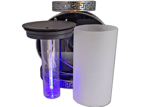 SOLAR SOLARNY FOTOWOLTAICZNY ZNICZ LAMPION VIP KOŁO SREBRNO-BIA KRYSZTAŁKI 2