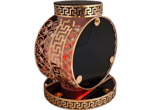 SOLAR SOLARNY FOTOWOLTAICZNY ZNICZ LAMPION VIP KOŁO ZŁOTO-BIAŁE 2