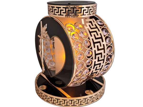 SOLAR SOLARNY FOTOWOLTAICZNY ZNICZ VIP KOŁO ZŁOTO-FIOLETOWE KRYSZTAŁKI