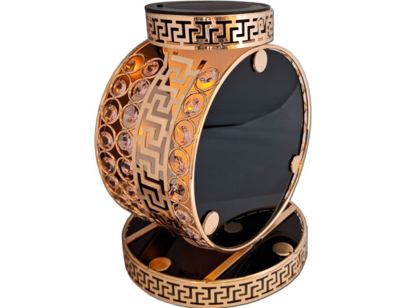 SOLAR SOLARNY FOTOWOLTAICZNY ZNICZ VIP KOŁO ZŁOTO-FIOLETOWE KRYSZTAŁKI