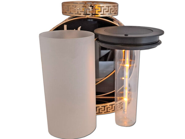 SOLAR SOLARNY FOTOWOLTAICZNY ZNICZ VIP KOŁO ZŁOTO-FIOLETOWE KRYSZTAŁKI