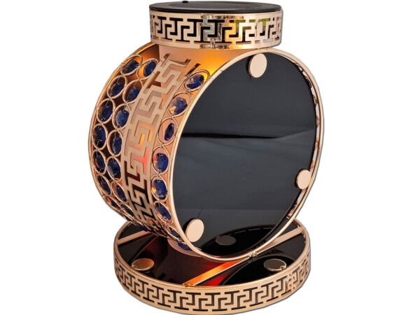 SOLAR SOLARNY FOTOWOLTAICZNY ZNICZ VIP KOŁO ZŁOTO-NIEBIESKIE KRYSZTAŁKI