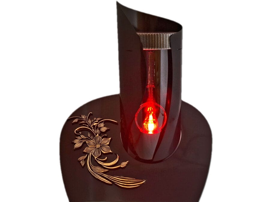 komin-solar-czarny1.jpg ZNICZ LAMPION SOLARNY FOTOWOLTAICZNY NA GRÓB KOMIN SKOS CZARNY