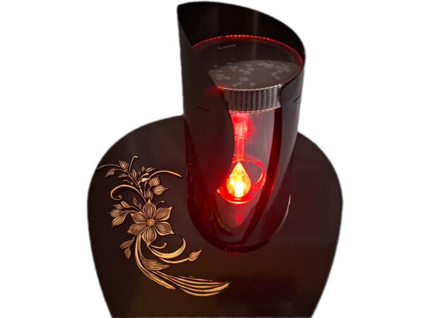 ZNICZ LAMPION SOLARNY FOTOWOLTAICZNY NA GRÓB KOMIN SKOS CZARNY