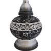 ZNICZ LAMPION NA GRÓB KULKA MOZAIKA PASEK CZARNO-SREBRNA+WKŁAD