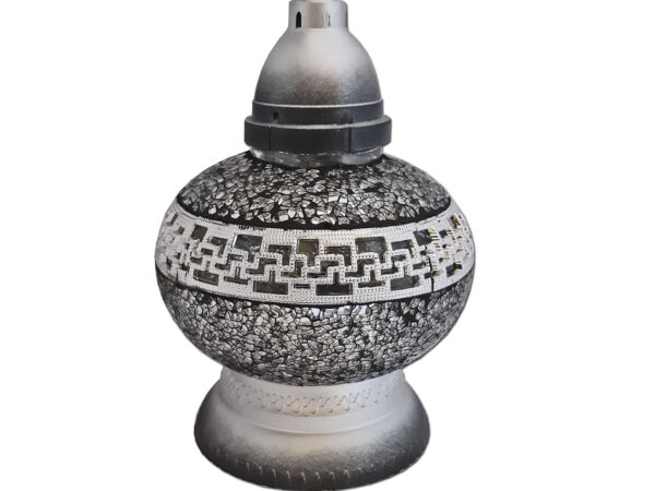 ZNICZ LAMPION NA GRÓB KULKA MOZAIKA PASEK SREBRO+WKŁAD