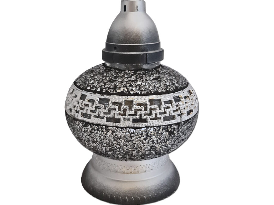 ZNICZ LAMPION NA GRÓB KULKA MOZAIKA PASEK SREBRO+WKŁAD