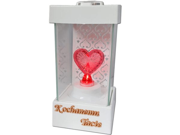 l25-biala-serce-tata1.jpg TATA TACIE ZNICZ LAMPION NA GRÓB LA250 BIAŁY+SERCE CZERWONE LED