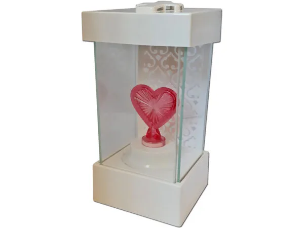 ZNICZ ZNICZE LAMPION NA GRÓB LA250 BIAŁY+SERCE CZERWONE LED