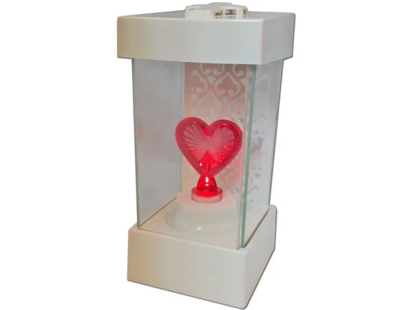 ZNICZ ZNICZE LAMPION NA GRÓB LA250 BIAŁY+SERCE CZERWONE LED