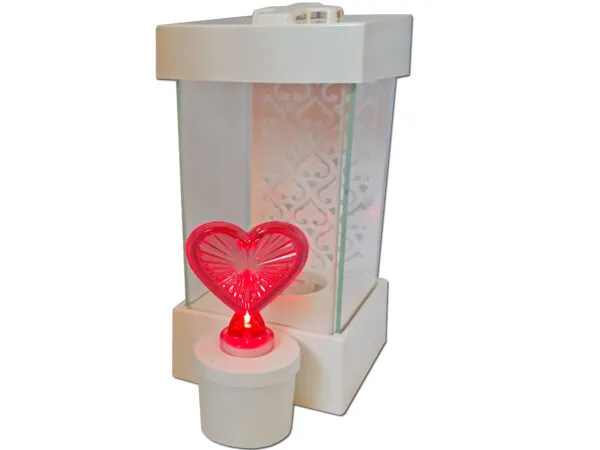 ZNICZ ZNICZE LAMPION NA GRÓB LA250 BIAŁY+SERCE CZERWONE LED