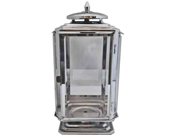 ZNICZ ZNICZE LAMPION PREMIUM NA GRÓB LATARNIA METAL SREBRO